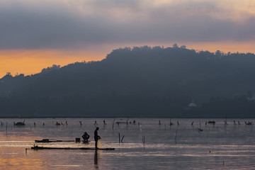 Golden hours view in JOMBOR water dam