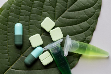 Science Research leaves of Mitragyna speciosa (kratom) and Chemical analysis  in Lab.