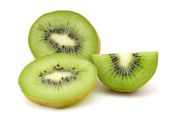 slices of kiwi on a white