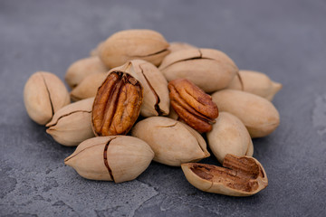Close-up pecan nuts