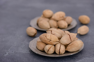 Two plate with pecan nuts