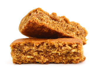 Oatmeal cookies on the white background
