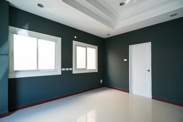 empty dark gray room , interior design concept