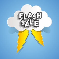 Flash Sale with thunder on background vector illustration