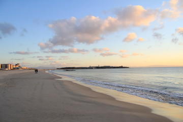 Fototapeta na wymiar Sunset on Tarifa beach