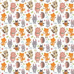Fotobehang funny animals pattern © platonikhin