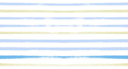 Summer Sailor Stripes Seamless Vector Pattern. Autumn Colors Textile Blue, Ocher, White, Yellow, Brown, Gray Print. Hipster Vintage Retro Stripes Design. Creative Horizontal Banner. Watercolor Prints.