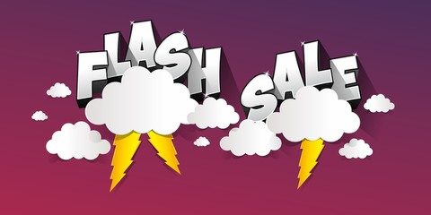 Flash Sale with thunder on background vector illustration