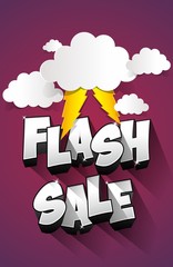 Flash Sale with thunder on background vector illustration