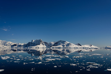 Antarctic seascape with reflection