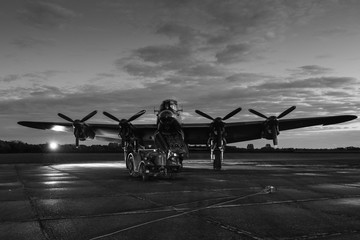 Lancaster bomber at night