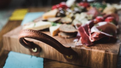 wooden cutting table - food