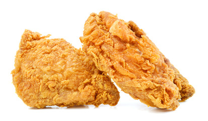 Fry chicken isolated in white background