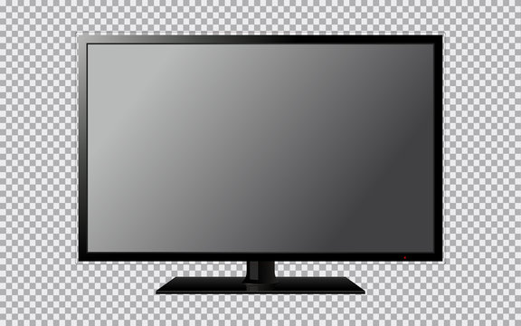 Modern TV with blank screen isolated on transparent background