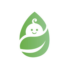 Vector icon nature, organic and safety for baby