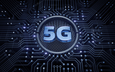5G - 5th Generation Wireless Systems. 3D rendering graphic illustration on the theme of 'Wireless Technologies / Mobile Networks'.