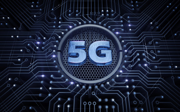 5G - 5th Generation Wireless Systems. 3D rendering graphic illustration on the theme of 'Wireless Technologies / Mobile Networks'.