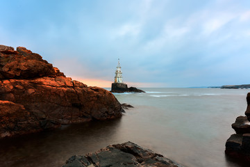 Lighthouse in the port of Ahtopol, Black Sea, Bulgaria