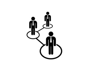 Business man team and business man team work communication icon 