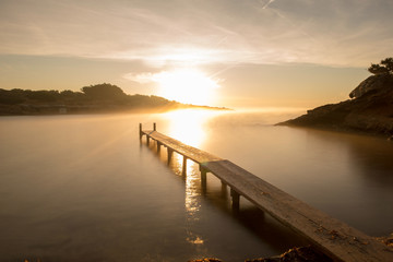 Obraz premium Sespanyol Beach in Ibiza at sunrise, Balearic Islands