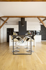 Bar stools in open space