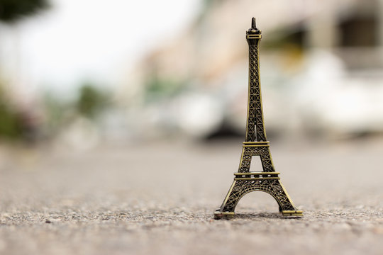 Eiffel model is placed on the street floor.