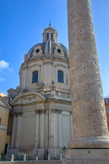Church of the Most Holy Name of Mary and the Trajan's Column in Rome