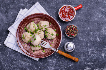 Fototapeta na wymiar Georgian dumplings Khinkali