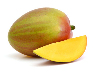 Mango fruit isolated on white background.