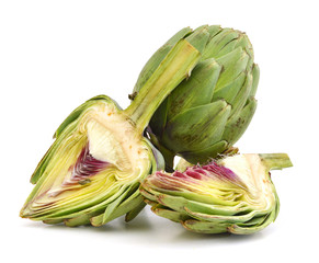 Obraz premium Fresh Artichokes isolated on white background