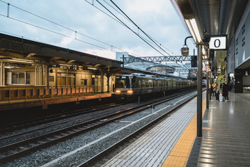 Naklejka premium Tramwaj Kansai, tramwaj japoński, kolej