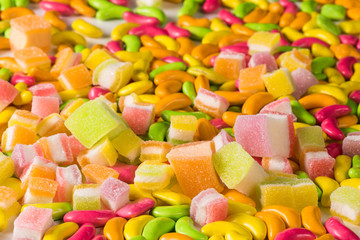 Various colorful sugary candy