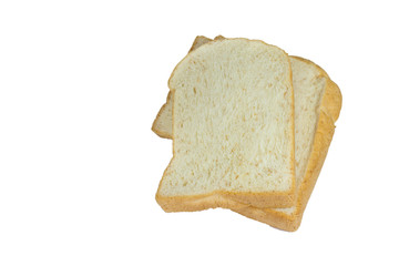 Whole wheat bread stack on isolated white background.