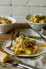 Pasta and Potatoes with Cabbage .Pizzoccheri.