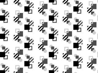 MODERN GEOMETRIC SEAMLESS VECTOR PATTERN. DIVERSE ELEMENTS. COVER DESIGN ON WHITE BACKGROUND