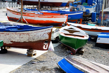 Fototapeta na wymiar Fishermen s boats in Southern Italy