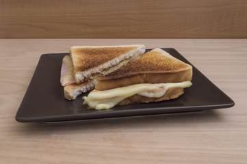 triangle sandwich ham and cheese