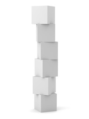 Column of Blank White Cubes
