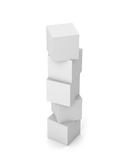 Column of Blank White Cubes