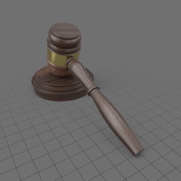 Legal gavel with base