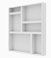 Empty Multi Parts White Shelves