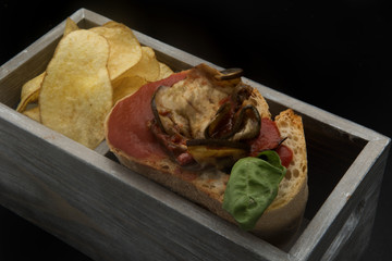 Hamburger, hot dog, street food