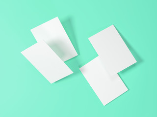 paper cups, 3d illustration, mock up, turquoise background