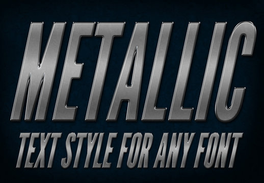 Gray Metallic Text Style 