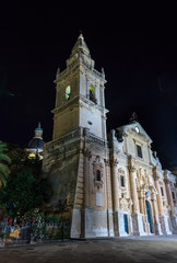 Fototapeta premium Night Ragusa town view, Sicily, Italy
