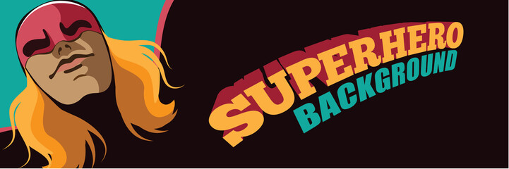 Female Superhero background. Big cape with copy space. EPS10 vector illustration.