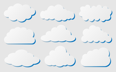 set of cut out clouds for pattern and design,vector illustration