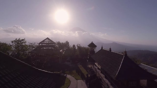 aerial view of temple in bali indonesia in a sunny day