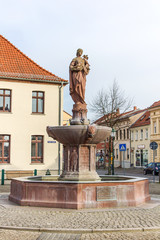 Fountain in a marketplace, in a small town in the countryside
