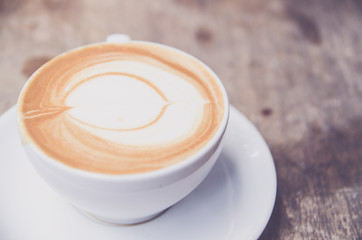 Cup of coffee with beautiful Latte art